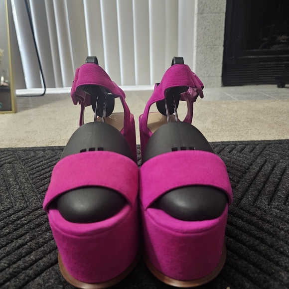 Loeffler Randall Fuchsia Wedge Sandals - Picture 3 of 8